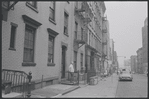 Carol Lawrence and Larry Kert on location (West 56th street between 9th and 10th ave) for West Side Story publicity shoot