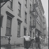 Carol Lawrence and Larry Kert on location (West 56th street between 9th and 10th ave) for West Side Story publicity shoot