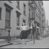 Carol Lawrence and Larry Kert on location (West 56th street between 9th and 10th ave) for West Side Story publicity shoot