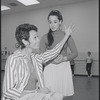 Barbara Luna and Victoria Mallory in rehearsal for the stage production West Side Story