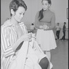 Barbara Luna and Victoria Mallory in rehearsal for the stage production West Side Story