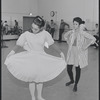 Barbara Luna and Victoria Mallory in rehearsal for the stage production West Side Story