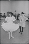 Barbara Luna and Victoria Mallory in rehearsal for the stage production West Side Story