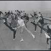 Actors in rehearsal for the stage production West Side Story