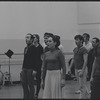 Victoria Mallory, Kurt Peterson, and others in rehearsal for the stage production West Side Story