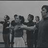 Victoria Mallory, Kurt Peterson, and others in rehearsal for the stage production West Side Story