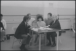 Richard Rodgers and unidentified staff in rehearsal for the stage production West Side Story