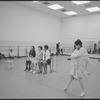 Victoria Mallory and unidentified women in rehearsal for the stage production West Side Story