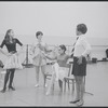 Victoria Mallory and unidentified women in rehearsal for the stage production West Side Story