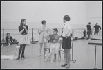 Victoria Mallory and unidentified women in rehearsal for the stage production West Side Story