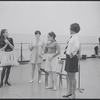 Victoria Mallory and unidentified women in rehearsal for the stage production West Side Story