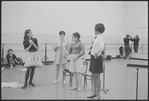 Victoria Mallory and unidentified women in rehearsal for the stage production West Side Story