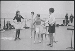 Victoria Mallory and unidentified women in rehearsal for the stage production West Side Story