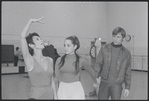 Victoria Mallory, Kurt Peterson, and Barbara Luna in rehearsal for the stage production West Side Story