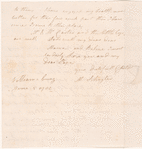 Letter to Mrs. Philip Schuyler from her daughter Margaret