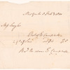 Bill of sale to Miss Schuyler