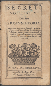 Secreti nobilissimi dell'arte profvmatoria