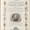 La mascherata degli dei, nell' ingresso dell' eccellentissimo signor Girolamo Veniero procurator di S. Marco canti III