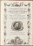 La mascherata degli dei, nell' ingresso dell' eccellentissimo signor Girolamo Veniero procurator di S. Marco canti III