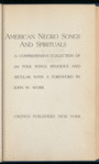 American Negro Songs and Spirituals
