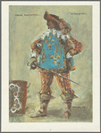 Costume design by Desmond Heeley for a Musketeer in The Three Musketeers