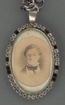 Edwin Booth silver locket with portrait of Junius Brutus Booth