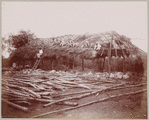 Construction of a thatched roof building