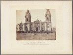 Cathedral and troops during the funeral of President San Roman, Lima