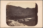 River fork with train trestle
