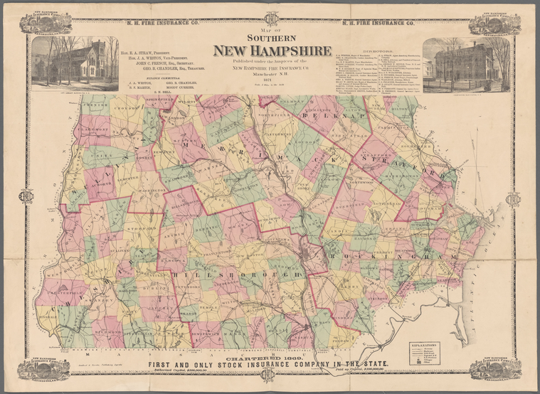 Map of southern New Hampshire - NYPL Digital Collections