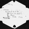 la Rue, Emile de. ANS to. Mutilated. On inside flap of envelope