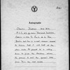 la Rue, Emile de. ALS to