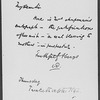 [--?]. ALS to. Transmitting "for Mrs. Chapman" two stanzas of Longfellow's Beleaguered City written in the poet's hand.