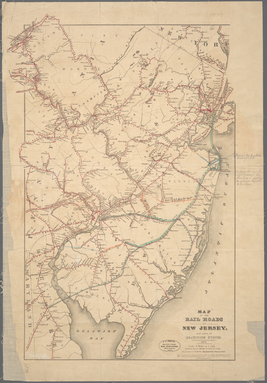 Map of the rail roads of New Jersey - NYPL Digital Collections