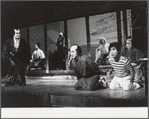 Yuki Shimoda (arms out) and unidentified others in the stage production Pacific Overtures