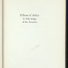 Echoes of Africa in Folk Songs of the Americas