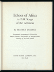 Echoes of Africa in Folk Songs of the Americas