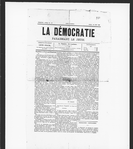 La Democratie, Paraissant le Jeudi, 1889, June 20, Port-Au-Prince