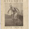 Front cover of the program for Asadata Dafora's dance/opera production "Kykunkor," at the Little Theatre, New York City, depicting Dafora as the Bridegroom, 1934