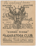 Front page of a folded flyer for Asadata Dafora's Shogola Aloba Group production of "Kykunkor," at the Congo Room of the Saratoga Club, Harlem, New York, performed on March 24, 1934