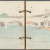 John Synge‘s profile overlooking a landscape with a bridge