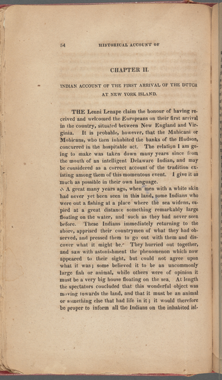 Chapter II. Indian account of the first arrival of the Dutch at New ...