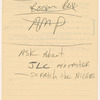 Tech notes from Reza Abdoh via stage manager to sound designer