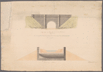 Elevation of the aqueduct over the head of Cow Run and Transverse section