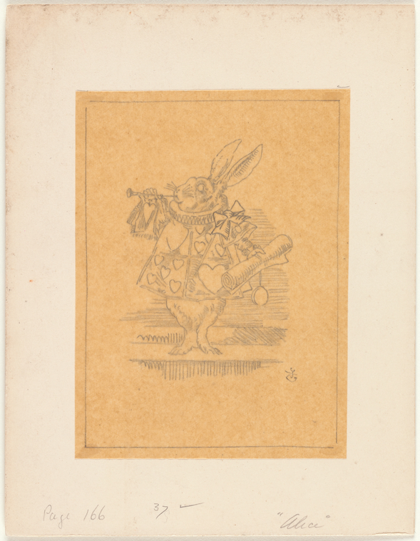 Tracing of the White Rabbit as a herald - NYPL Digital Collections