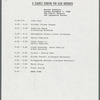 Running order and schedule