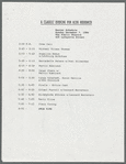 Running order and schedule