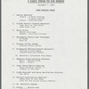 Running order and schedule