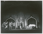 Bernard Kay, Jay Brassfield, Jose Ferrer (Iago), Eugene Stuckmann, Ronnie Bishop, James Monks, Sam Banham, Bruce Fernald, Philip Huston, Paul Robeson (Othello), Uta Hagen (Desdemona) and Margaret Webster (Emilia) in the stage production Othello