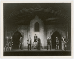 Paul Robeson, Averell Harris and cast in the stage production Othello